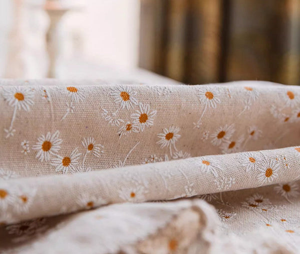 Country Farmhouse Tablecloth, Rustic Flower Pattern Table Covers for Kitchen, Large Rectangle Tablecloth for Dining Room Table, Linen Rectangular Tablecloth for Oval Table-Silvia Home Craft