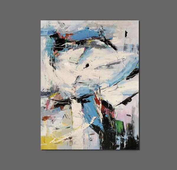 Bedroom Modern Wall Art Paintings, Palette Knife Paintings, Acrylic Paintings on Canvas, Large Paintings Behind Sofa, Abstract Painting for Living Room-Silvia Home Craft