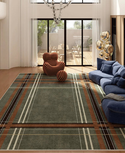 Contemporary Modern Rugs for Dining Room, Mid Century Modern Rugs for Living Room, Geometric Contemporary Rugs for Bedroom-Silvia Home Craft