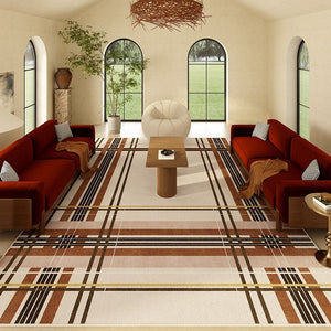 Contemporary Modern Rugs, Modern Rugs for Dining Room, Geometric Contemporary Rugs Next to Bed, Mid Century Area Rugs for Living Room-Silvia Home Craft