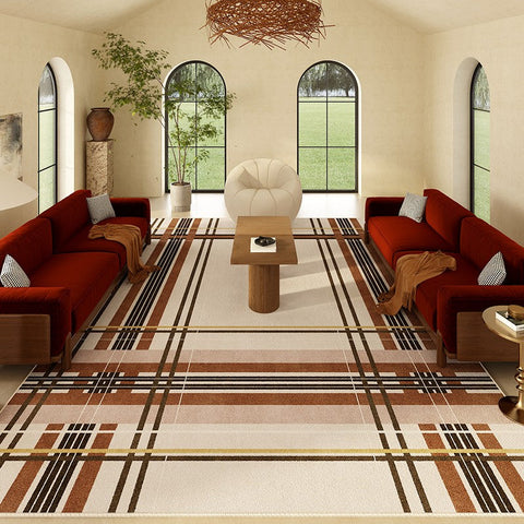 Contemporary Modern Rugs, Modern Rugs for Dining Room, Geometric Contemporary Rugs Next to Bed, Mid Century Area Rugs for Living Room-Silvia Home Craft