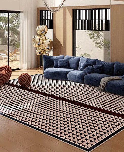 Modern Rugs for Dining Room, Contemporary Modern Rugs, Geometric Contemporary Rugs Next to Bed, Mid Century Area Rugs for Living Room-Silvia Home Craft