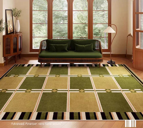 Contemporary Modern Rugs, Geometric Contemporary Rugs Next to Bed, Modern Rugs for Dining Room, Mid Century Area Rugs for Living Room-Silvia Home Craft