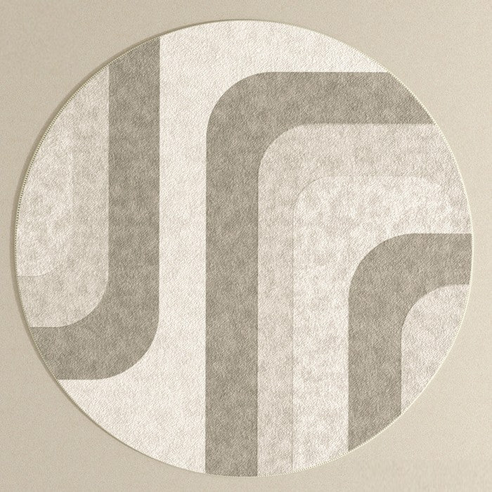 Geometric Modern Round Rugs, Circular Modern Rugs under Coffee Table, Contemporary Modern Rugs for Dining Room, Contemporary Round Rugs for Living Room-Silvia Home Craft