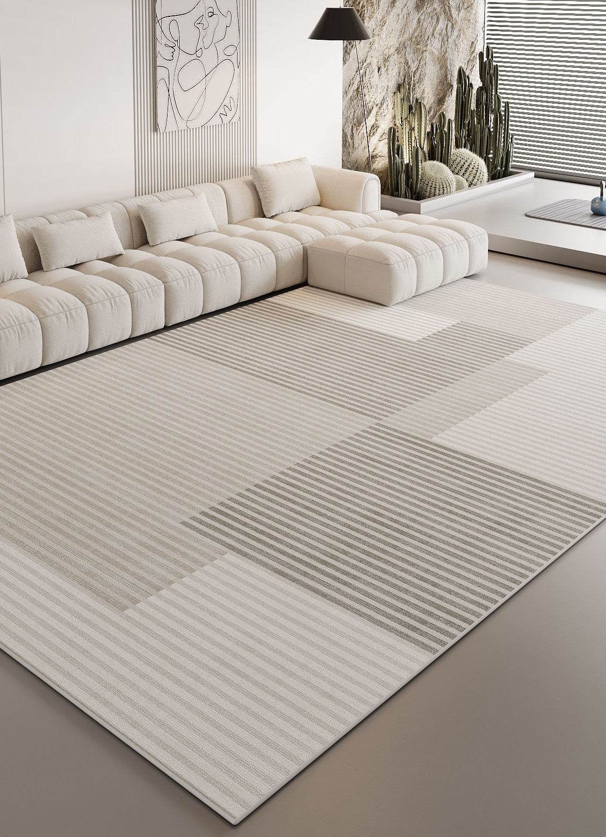 Abstract Contemporary Area Rugs for Bedroom, Geometric Modern Rugs for Dining Room, Large Modern Living Room Rugs, Dining Room Floor Carpets-Silvia Home Craft