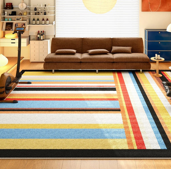 Large Modern Rugs for Sale, Colorful Contemporary Floor Carpets under Sofa, Mid Century Modern Rugs in Living Room, Bedroom Modern Rugs-Silvia Home Craft