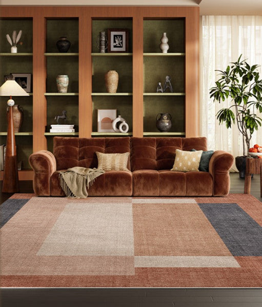 Extra Large Modern Rugs under Dining Room Table, Mid Century Contemporary Modern Rugs, Abstract Modern Rugs for Living Room, Contemporary Geometric Carpets-Silvia Home Craft