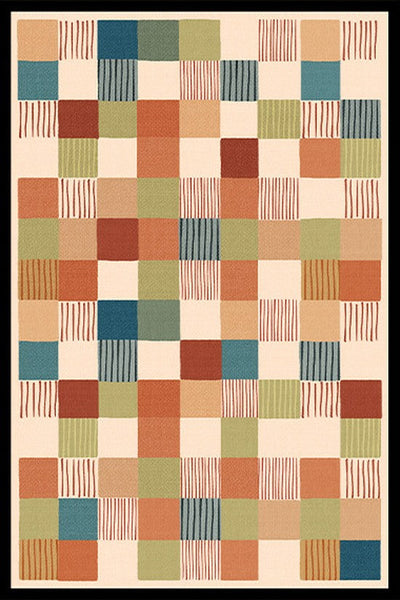 Modern Runner Rugs Next to Bed, Colorful Mid Century Rugs for Small House, Abstract Contemporary Modern Rugs for Living Room, Modern Rugs for Apartment-Silvia Home Craft