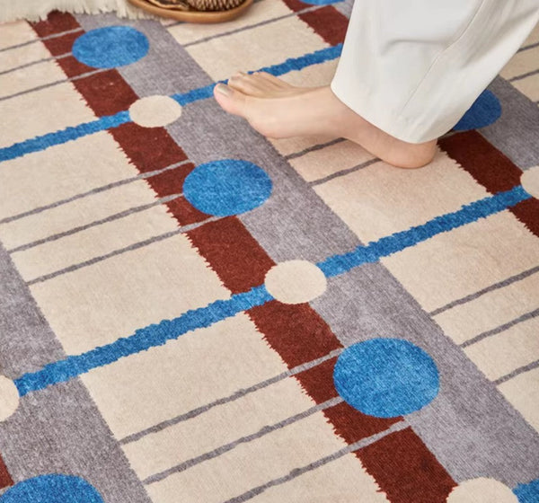 Modern Living Room Rug Ideas, Mid Century Modern Rugs for Bedroom, Large Contemporary Area Rugs for Dining Room-Silvia Home Craft
