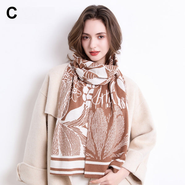 Modern Wool Scarf for Women, Casual Scarf for Women, Cold Weather Scarves, Soft Wool Scarf for Women-Silvia Home Craft