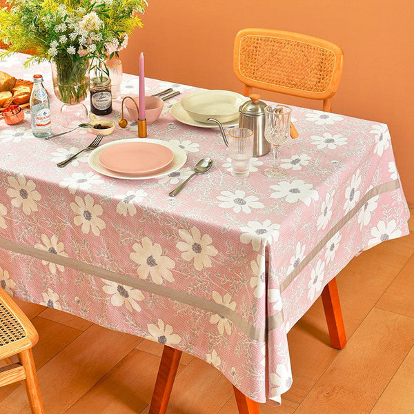 Kitchen Rectangular Table Covers, Square Tablecloth for Round Table, Modern Table Cloths for Dining Room, Farmhouse Cotton Table Cloth, Wedding Tablecloth-Silvia Home Craft