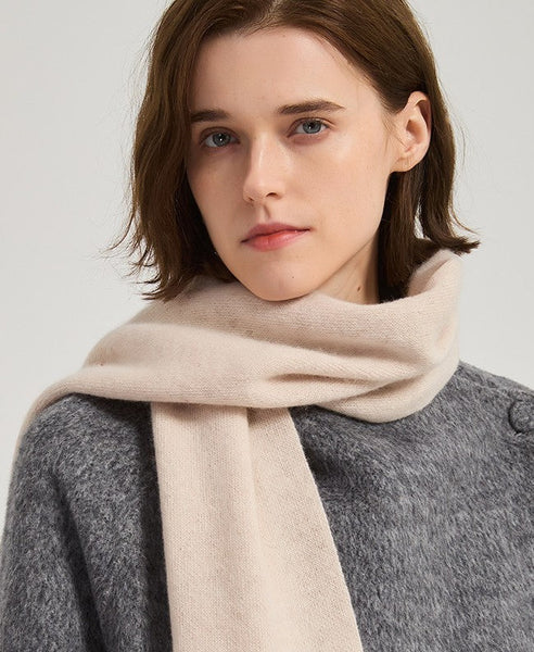 Birthday Gift for Girl, Beige Soft Cashmere Scarf for Women, Casual Scarf for Women, Modern Wool Scarf for Women, Cold Weather Scarves, Winter Wool Scarf-Silvia Home Craft