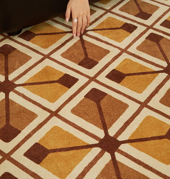 Bedroom Modern Round Rugs, Dining Room Contemporary Round Rugs, Modern Rug Ideas for Living Room, Circular Modern Rugs under Chairs-Silvia Home Craft