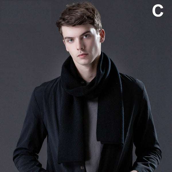 Formal Men Scarf Styles, Business Wool Scarf for Gentleman, Modern Casual Scarf Men, Men's Wool Scarf Winter, Men's Winter Scarf, Thick Wool Scarf for Men-Silvia Home Craft