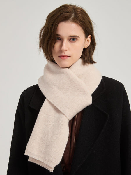 Birthday Gift for Girl, Beige Soft Cashmere Scarf for Women, Casual Scarf for Women, Modern Wool Scarf for Women, Cold Weather Scarves, Winter Wool Scarf-Silvia Home Craft