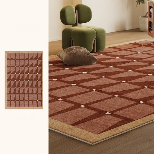 Modern Living Room Rug Ideas, Modern Rugs for Dining Room, Mid Century Modern Rugs Next to Bed, Thick Contemporary Rugs for Bedroom-Silvia Home Craft