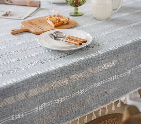 Country Farmhouse Tablecloth, Rustic Table Covers for Kitchen, Linen Square Tablecloth for Sale, Large Rectangle Tablecloth for Dining Room Table-Silvia Home Craft