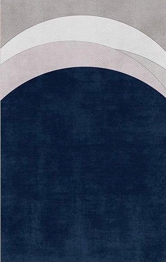 Large Modern Living Room Rugs, Geometric Modern Area Rugs, Abstract Blue Contemporary Modern Rugs in Bedroom, Dining Room Floor Carpets-Silvia Home Craft