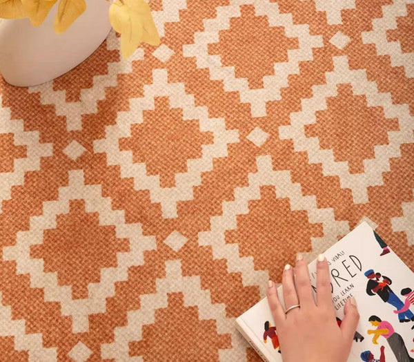 Abstract Modern Area Rugs for Bedroom, Contemporary Modern Rug for Living Room, Geometric Round Rugs for Dining Room, Circular Modern Rugs under Chairs-Silvia Home Craft