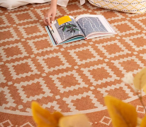 Abstract Modern Area Rugs for Bedroom, Contemporary Modern Rug for Living Room, Geometric Round Rugs for Dining Room, Circular Modern Rugs under Chairs-Silvia Home Craft