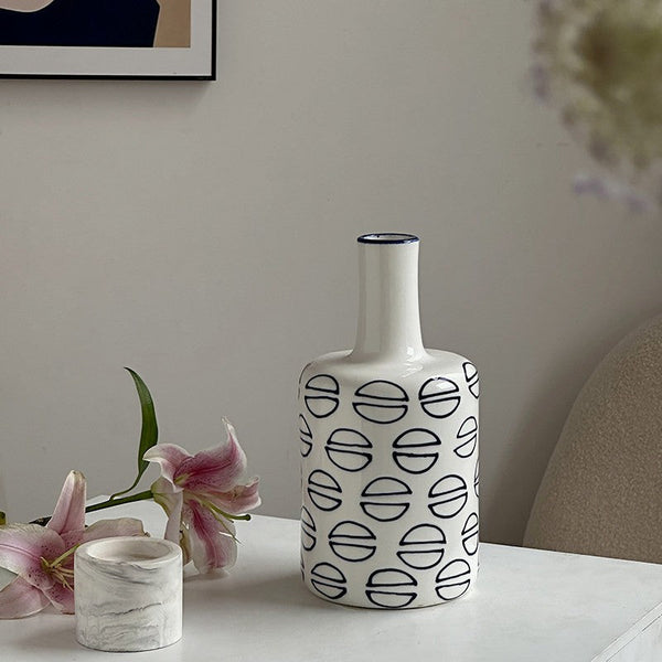 Modern Porcelain Flower Vases, Water Holding Flower Vases, Ceramic Bud Vases, Centerpiece for Dining Table, Small Flower Vases on Table-Silvia Home Craft