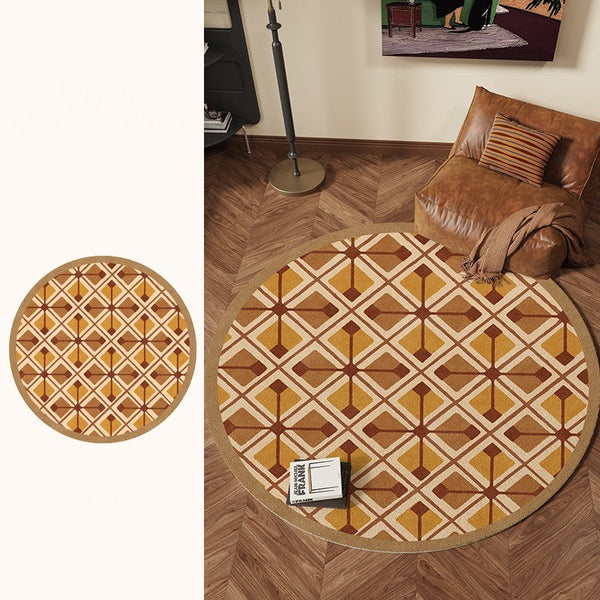 Bedroom Modern Round Rugs, Dining Room Contemporary Round Rugs, Modern Rug Ideas for Living Room, Circular Modern Rugs under Chairs-Silvia Home Craft