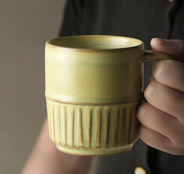 Elegant Porcelain Coffee Cups, Large Capacity Coffee Cup, Handmade Ceramic Coffee Mug, Large Pottery Coffee Cup, Large Tea Cup-Silvia Home Craft