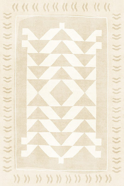 Mid Century Modern Rugs Next to Bed, Modern Rugs for Dining Room, Soft Contemporary Rugs for Bedroom, Cream Modern Carpets for Living Room-Silvia Home Craft