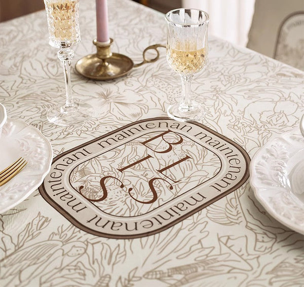 French Style Tablecloth for Dining Table, Beautiful Table Cover for Dining Room Table, Modern Rectangle Tablecloth for Oval Table-Silvia Home Craft
