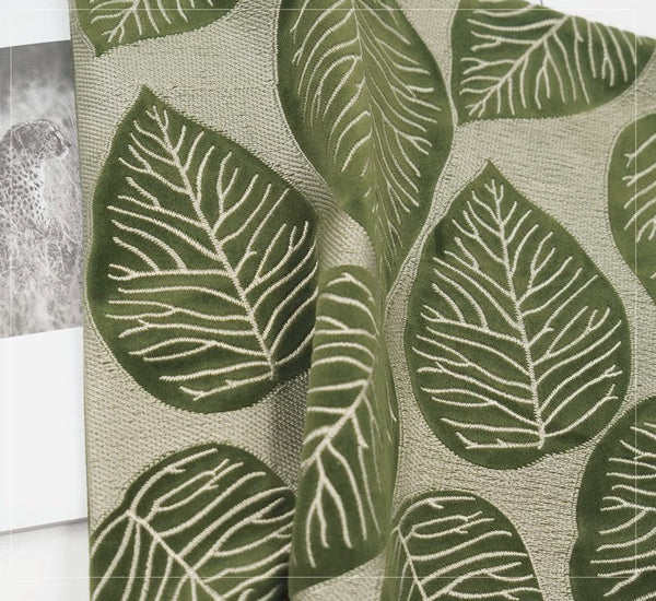 Contemporary Modern Sofa Pillows, Green Leaves Square Modern Throw Pillows for Couch, Simple Decorative Throw Pillows, Large Throw Pillow for Interior Design-Silvia Home Craft