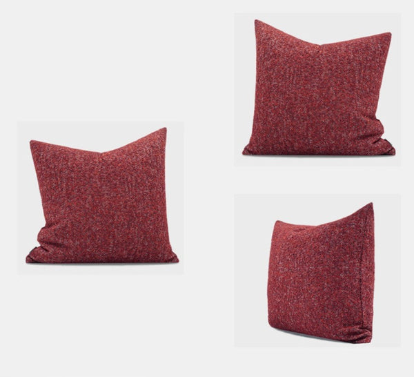 Large Abstract Throw Pillows for Couch, Contemporary Throw Pillow for Living Room, Red Modern Square Pillows, Modern Sofa Throw Pillows-Silvia Home Craft