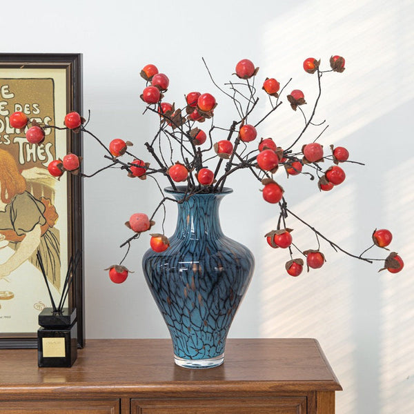 Handmade Liuli Vases, Centerpiece Vases on Table, Colored Glaze Vase for Modern Home Decor, Glass Bud Vases, Bouquet Flower Vase-Silvia Home Craft