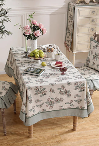 Extra Large Modern Tablecloth, Peach Blossom Table Cover, Rectangular Tablecloth for Dining Table, Square Linen Tablecloth for Coffee Table-Silvia Home Craft