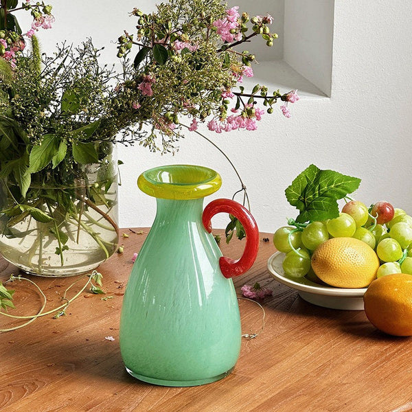 Cute Handmade Glass Bud Vases, Decorative Flower Vases, Flower Vases on Table, Small Flower Vase, Modern Glass Flower Vases-Silvia Home Craft