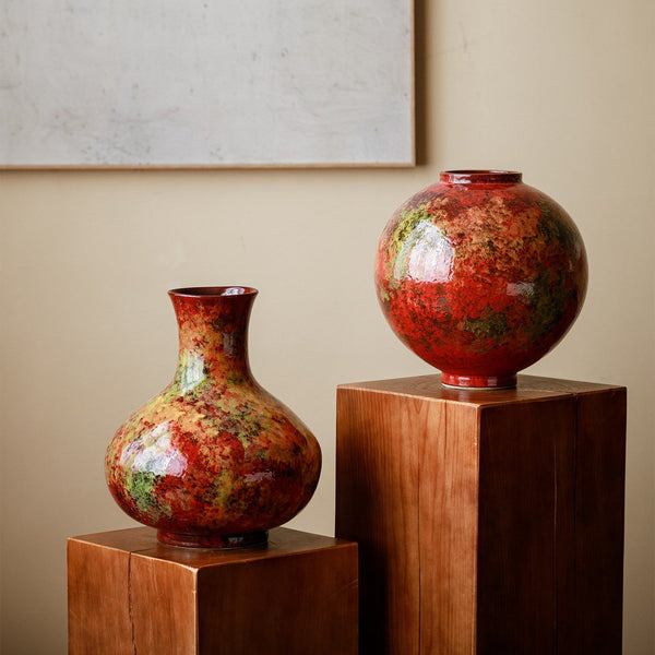 Handmade Water Holding Flower Vases, Large Pottery Flower Vases, Modern Bouquet Flower Vases, Centerpiece on Dining Table, Flower Vase on Table-Silvia Home Craft