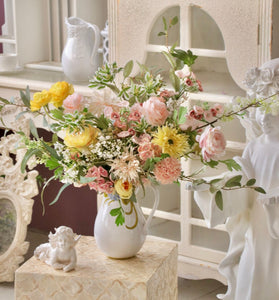 Large Bunch of Romantic Flowers for Bedroom, Table Centerpiece, Artificial Floral for Living Room, Beautiful Flower Arrangement Ideas for Interior Design-Silvia Home Craft