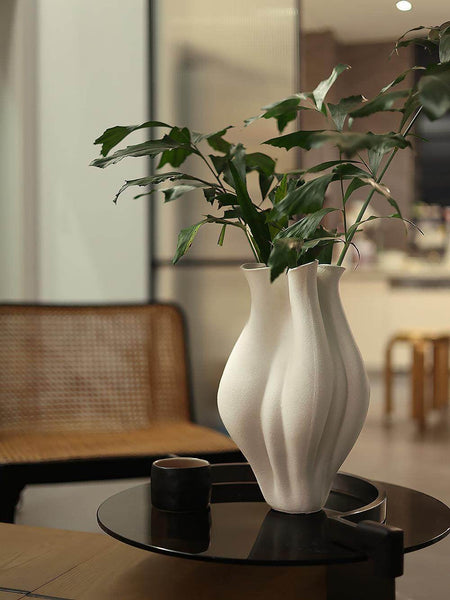 Unique Handmade Modern Flower Vase, Large Porcelain Vases for Modern Home Decor, Centerpiece Ceramic Bouquet Vases, Contemporary Vases on Dining Table-Silvia Home Craft