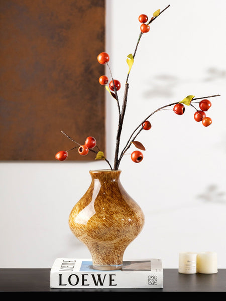 Handmade Liuli Vases, Color Glaze Vase, Contemporary Vases for Modern Home Decor, Modern Glass Bud Vases, Centerpiece Vases on Table-Silvia Home Craft