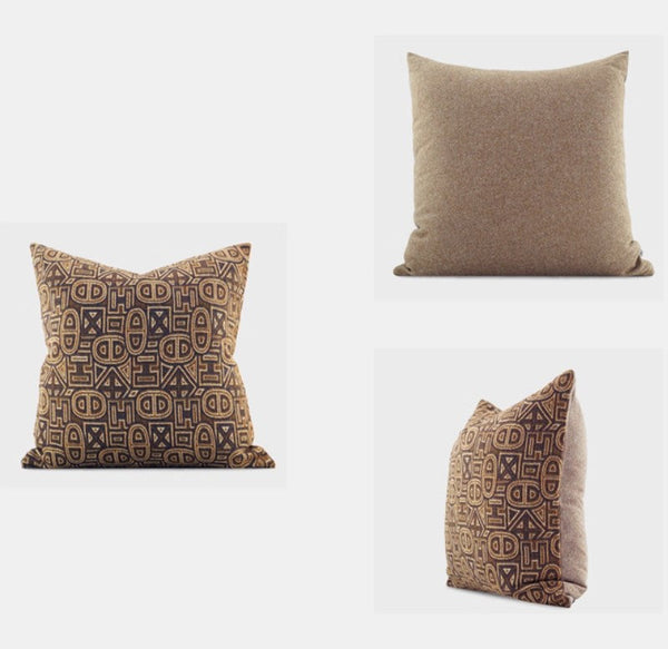 Geometric Modern Sofa Pillows, Large Square Decorative Throw Pillows for Couch, Large Decorative Throw Pillows, Geometric Sofa Pillows for Interior Design-Silvia Home Craft