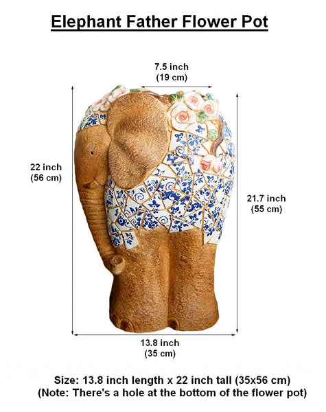Modern Outdoor Garden Flower Pots, Extra Large Elephant Garden Flowerpots, Oversized Garden Flower Pot, Animal Statue for Garden Ornaments, Large Resin Statue for Garden-Silvia Home Craft