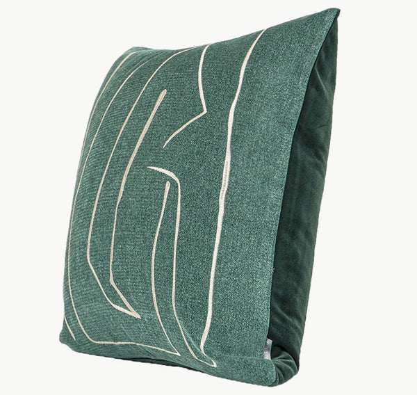 Abstract Green Decorative Throw Pillows, Geometric Square Modern Throw Pillows for Couch, Large Contemporary Throw Pillow for Interior Design-Silvia Home Craft