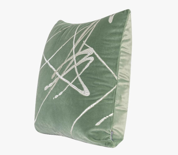 Abstract Contemporary Throw Pillow for Living Room, Green Decorative Throw Pillows for Couch, Large Modern Sofa Throw Pillows-Silvia Home Craft