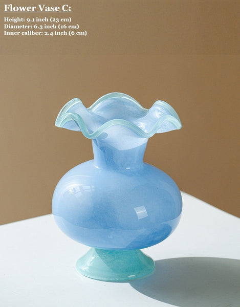 Contemporary Vase for Modern Home Decor, Unique Modern Glass Vase, Modern Glass Flower Vases, Handmade Liuli Vases, Centerpiece Vases on Table-Silvia Home Craft