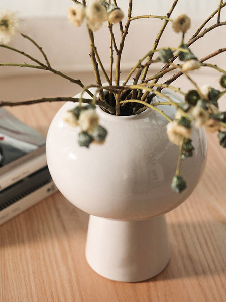 Porcelain Vases for Modern Home Decor, Handmade Modern Flower Vase, Contemporary Vases on Dining Table, Centerpiece Ceramic Bouquet Vases-Silvia Home Craft