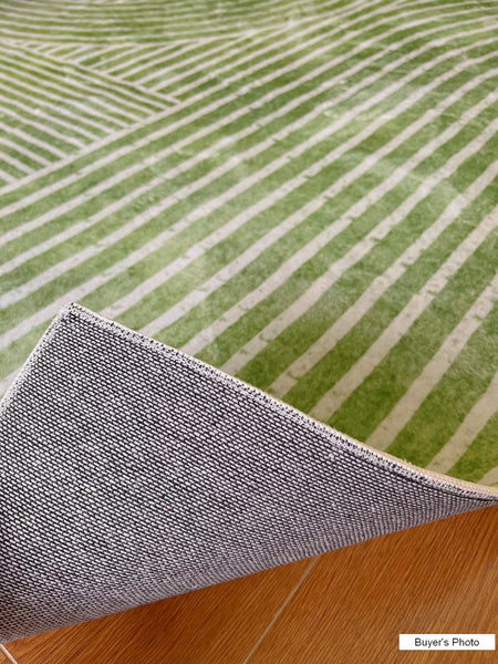 Modern Living Room Rugs, Green Thick Soft Modern Rugs for Living Room, Dining Room Modern Rugs, Contemporary Rugs for Bedroom-Silvia Home Craft