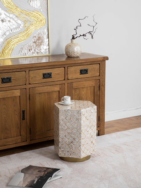 Portable Casual Side Table, Creative Coffee Table, Contemporary Small Sofa Side Table, Shell Small Side Table, Unique Small End Table-Silvia Home Craft