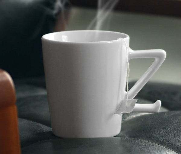 Modern Handmade Pottery Coffee Cup, Creative White Ceramic Coffee Mugs, Large Unique Tea Cup, Large Capacity Coffee Cups-Silvia Home Craft