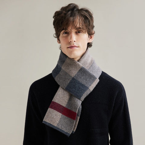 Thick Wool Scarf, Modern Fashion Scarf, Formal Men Scarf Styles, Casual Scarf Men, Men's Winter Scarf, Men's Wool Scarf Winter, Business Wool Scarf for Gentleman-Silvia Home Craft