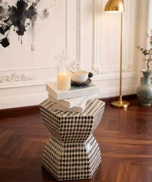 Modern Side Table, Bedside Small Side Table, Contemporary Bedside Table, Small End Table, Shell Small Sofa Side Table, Portable Casual Side Table, Creative Coffee Table, Contemporary Side Table-Silvia Home Craft
