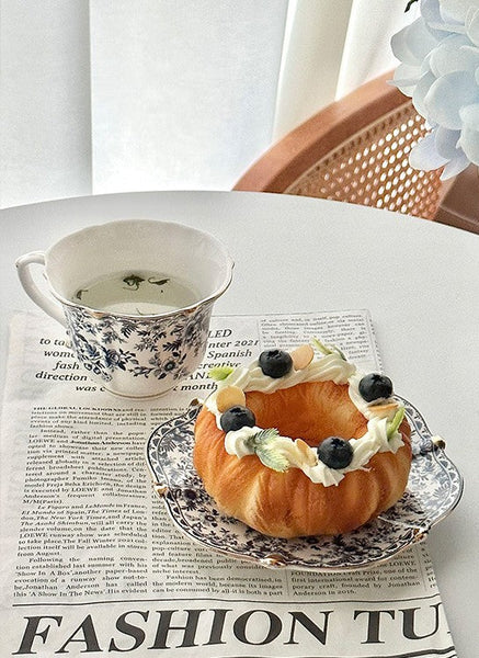 French Style China Porcelain Tea Cup Set, Unique Tea Cup and Saucers, Royal Ceramic Cups, Elegant Vintage Ceramic Coffee Cups for Afternoon Tea-Silvia Home Craft